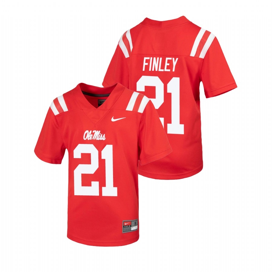 Ole Miss Rebels Youth NCAA A.J. Finley #21 Red Untouchable College Football Jersey BVP7849IP